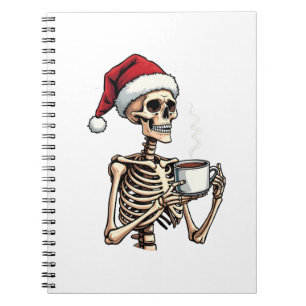 Enge Halloween Drinkende Koffie Kerstman Santa Notitieboek