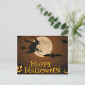 Enge Halloween Heks Nacht Briefkaart (Staand voorkant)