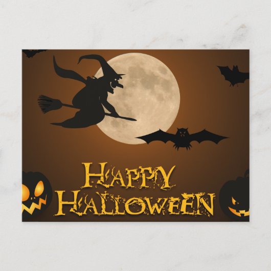 Enge Halloween Heks Nacht Briefkaart (Voorkant)