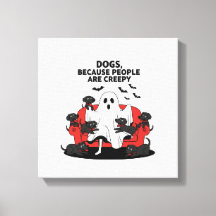 Enge Halloween-hond enge geest 23 Canvas Afdruk