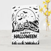 Enge Halloween Kaart (Gele Bloem)