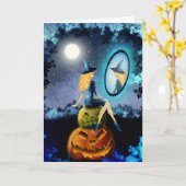 Enge Halloween Kaart (Gele Bloem)