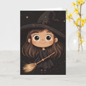 Enge Halloween Kaart (Gele Bloem)