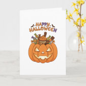 Enge Halloween Kaart (Gele Bloem)