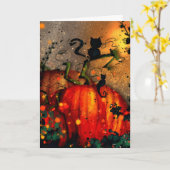 Enge Halloween Kaart (Gele Bloem)