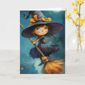 Enge Halloween Kaart (Gele Bloem)