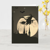 Enge Halloween Kaart (Gele Bloem)