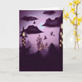 Enge Halloween Kaart (Gele Bloem)
