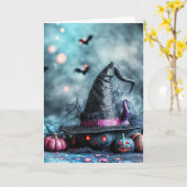 Enge Halloween Kaart (Gele Bloem)