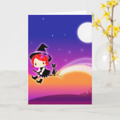 Enge Halloween Kaart (Gele Bloem)