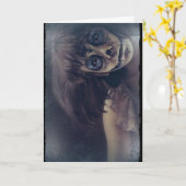 Enge Halloween kaart (Gele Bloem)