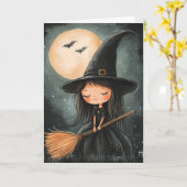 Enge Halloween Kaart (Gele Bloem)