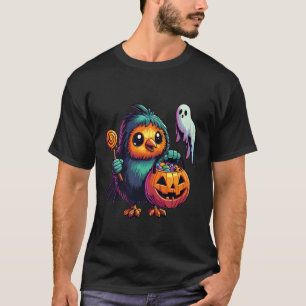 Enge Halloween Kiwi Vogel Geest Griezeld Zakje Sno T-shirt