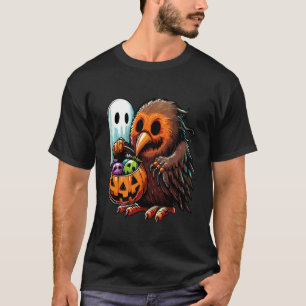 Enge Halloween Kiwi Vogel Geest Griezeld Zakje Sno T-shirt