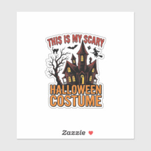 Enge Halloween Kostuum Geest Huis Vintage T-shirt Sticker