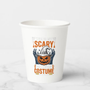 Enge Halloween Kostuum Pompoen Heksenhoed Shirt_1 Papieren Bekers