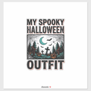 Enge Halloween-kostuum vintage begraafplaats T-shi Sticker