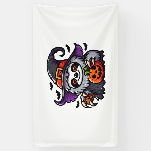Enge Halloween Luiaard Heks Pet Kostuum Spooky Zee Spandoek (Verticaal)