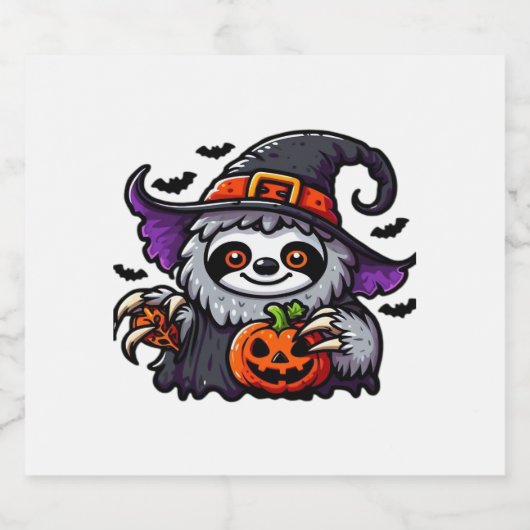 Enge Halloween Luiaard Heks Pet Kostuum Spooky Zee Sparkling Wijnetiket (Enkel label)