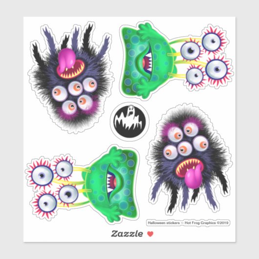 Enge Halloween monsters vinyl stickers (Vel)
