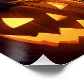 Enge Halloween pompoen patch Perfect Poster (Hoek)
