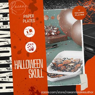 Enge Halloween Schedel Papieren Borden Bordje