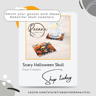Enge Halloween Schedel Papieren Onderzetters