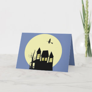 Enge Halloween Spokenhuis Heks Vollemaan Kaart