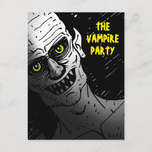 Enge Halloween Vampier Feestje Briefkaart