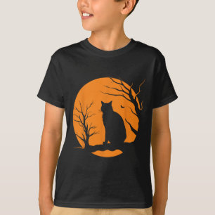 Enge Halloween Zwart Kattenkostuum Retro Mo T-shirt