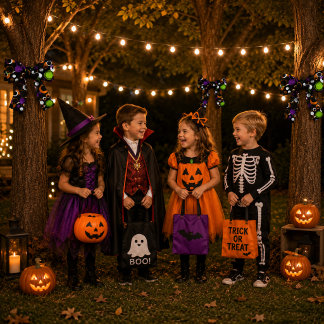 Enge Halloween Zwarte Paarse Geometrische Cirkels Grosgrain Lint