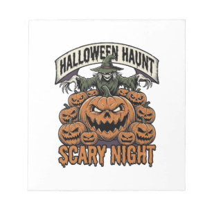 Enge Halloweenpompoenen Vintage Gravure Shirt A Notitieblok