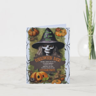Enge Heks Griezelige Halloween Feest Uitnodiging