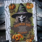 Enge heks Halloween bash kostuum party Kaart