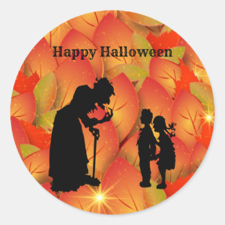 Enge heks Halloween Classic ronde Sticker