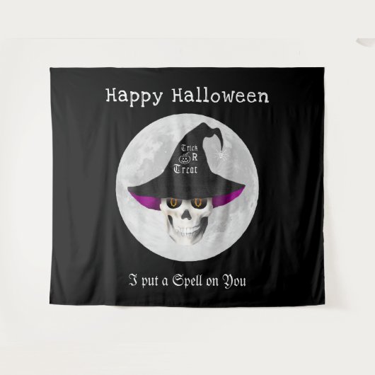 Enge heks Halloween-feestje Wandkleed (Voorkant (horizontaal))
