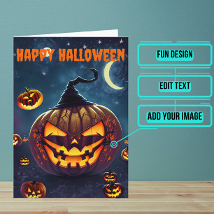 Enge Jack-o'-lantaarn Halloween Kaart
