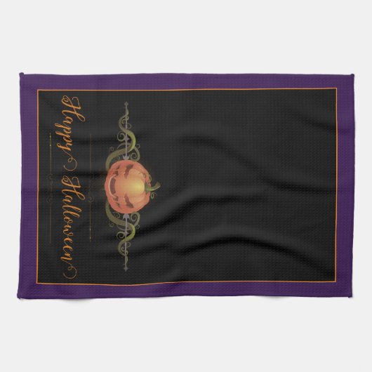 Enge Jack-o-Lantern Halloween | PAARSE Theedoek (Horizontaal)