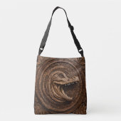 Enge Kaken: Australische Krokodil Houtprint Crossbody Tas (Achterkant)