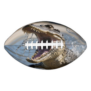 Enge kaken: Australische krokodil springt American Football