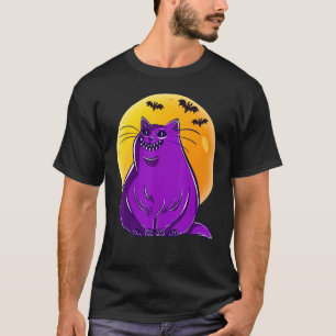 Enge Kat Halloween Griezelen Seizoen Kitten Zwarte T-shirt