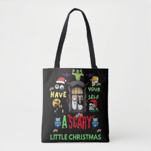 Enge kerst-horror-vakantie-design draagtas