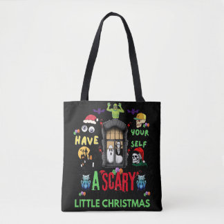 Enge kerst-horror-vakantie-design draagtas