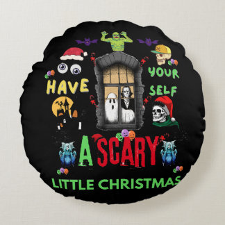 Enge kerst-horror-vakantiedesign rond kussen