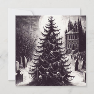 Enge Kerstboom Goth Kerstmis Feestdagenkaart