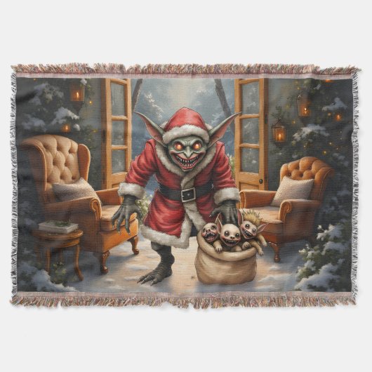 Enge Kerstkabouter – Dark Fantasy Slechte Sint Deken (Voorkant)