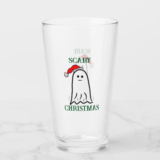 Enge Kerstspook met Santa Hat Glas (Achterkant)