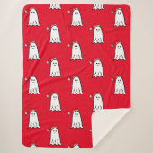 Enge Kerstspook met Santa Hat Sherpa Deken (Voorkant)