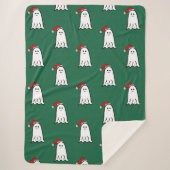 Enge Kerstspook met Santa Hat Sherpa Deken (Voorkant)