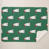 Enge Kerstspook met Santa Hat Sherpa Deken (Voorkant (horizontaal))